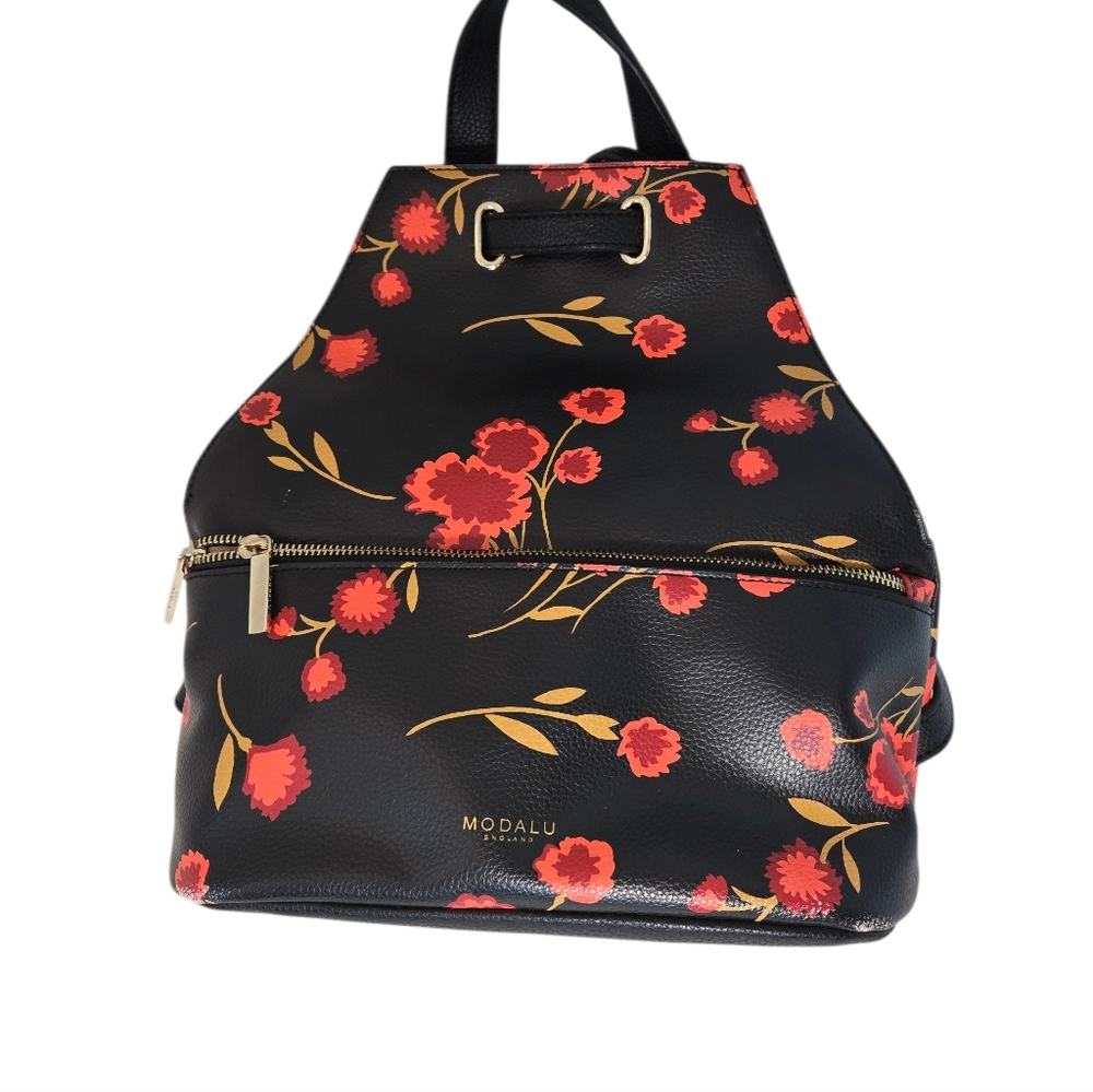 Modalu Harriet Black and Red Floral Print Some Spots on Bottom